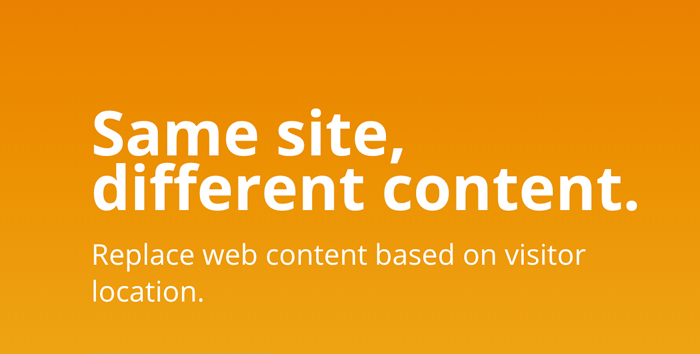 same site, differing content. Replace web content5 based on visitor location