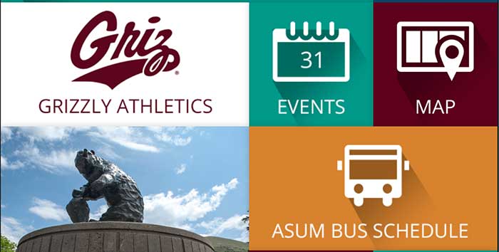 Screenshot of University of Montana mobile app